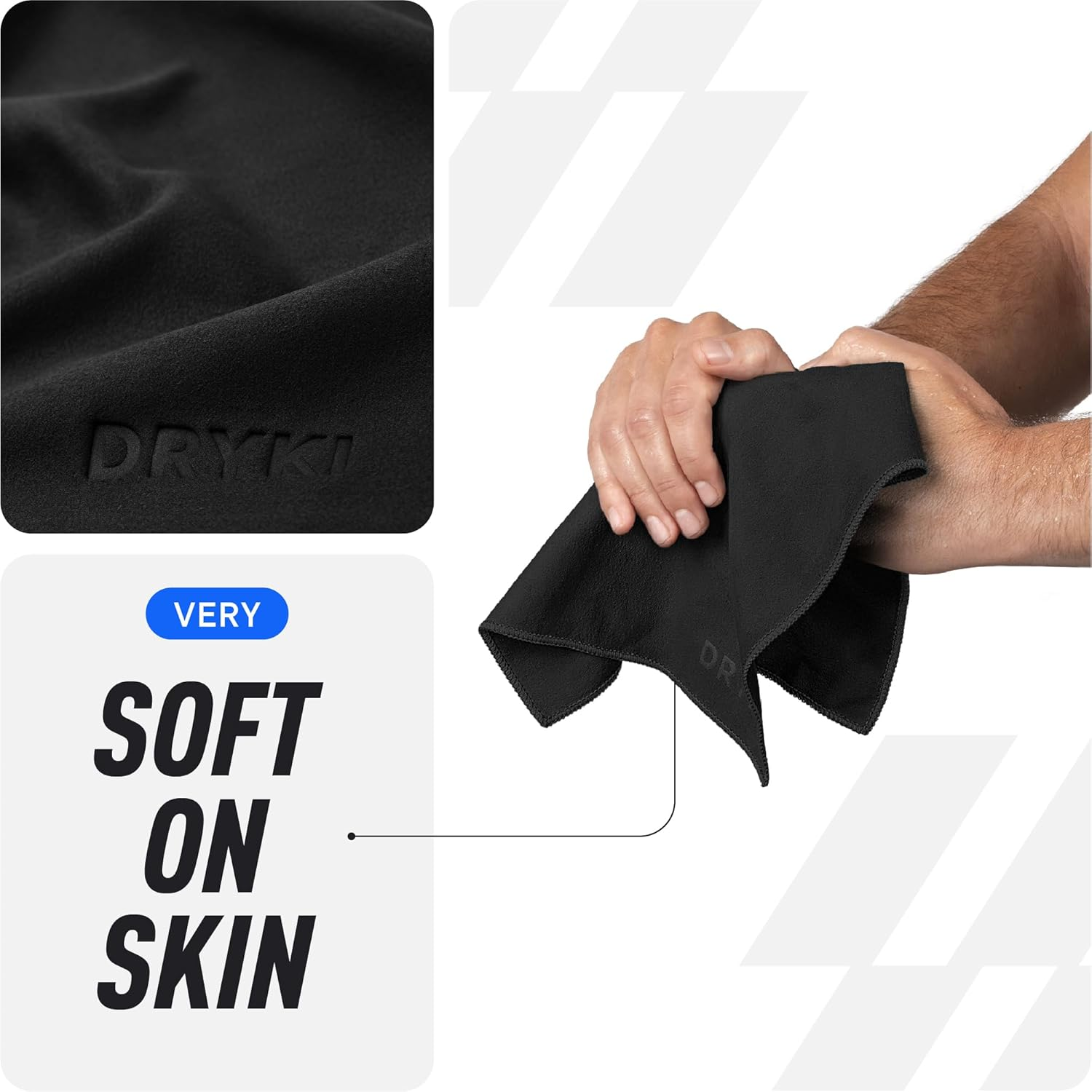Sweat Absorbing HANDKERCHIEFS - Sport Microfiber for Wicking Sweat from Hands, Face, Body - 5 Pack image number 1