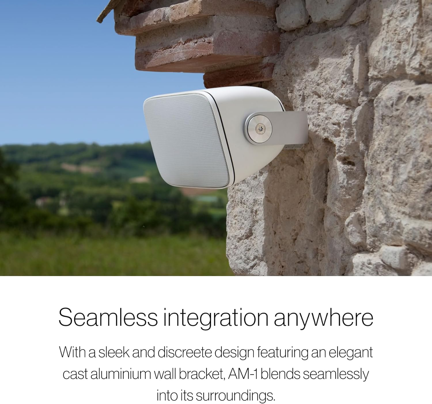 Bowers & Wilkins AM-1 BK (Set) Weather-Resistant Speaker, High-Performance Nautilu Tweeter & Deep Bass Radiator, Durable All-Season Design with Adjustable Wall Mount, Black - White image number 7