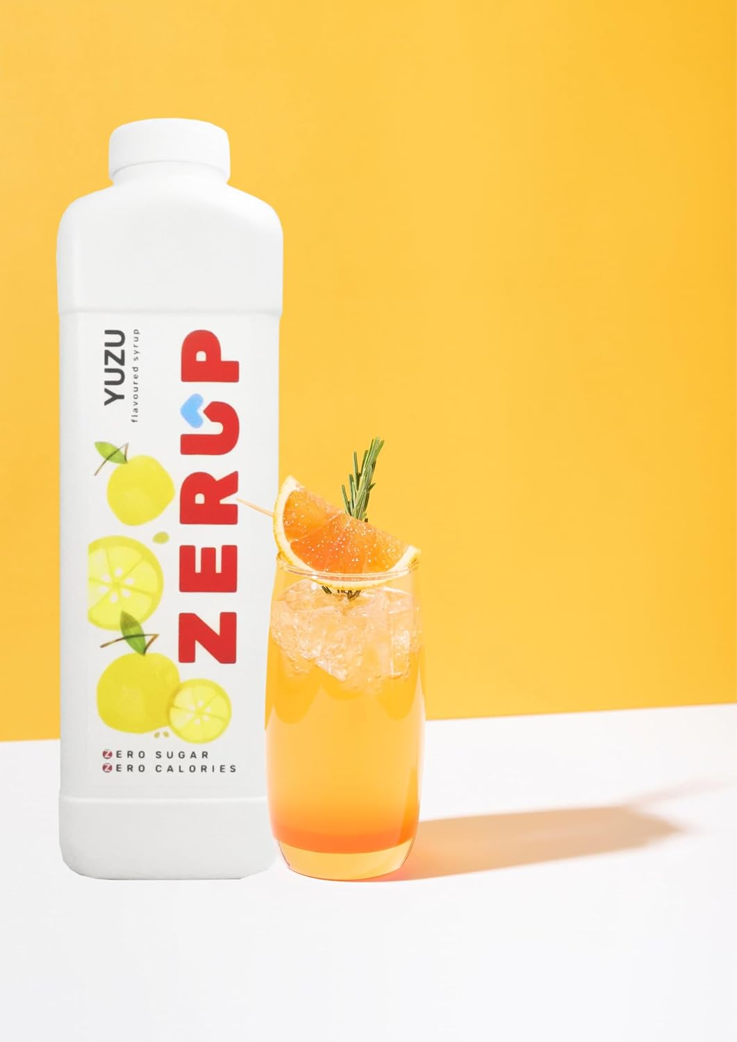 Zerup Zero Sugar Yuzu Flavoured Syrup 6 X 1L Bottles, Sugar Free Syrup, Yuzu Flavour Drink Mix, Low Calorie Flavourings for Milk Shakes, Cocktails, Teas, Gluten Free, Keto Friendly, Halal
