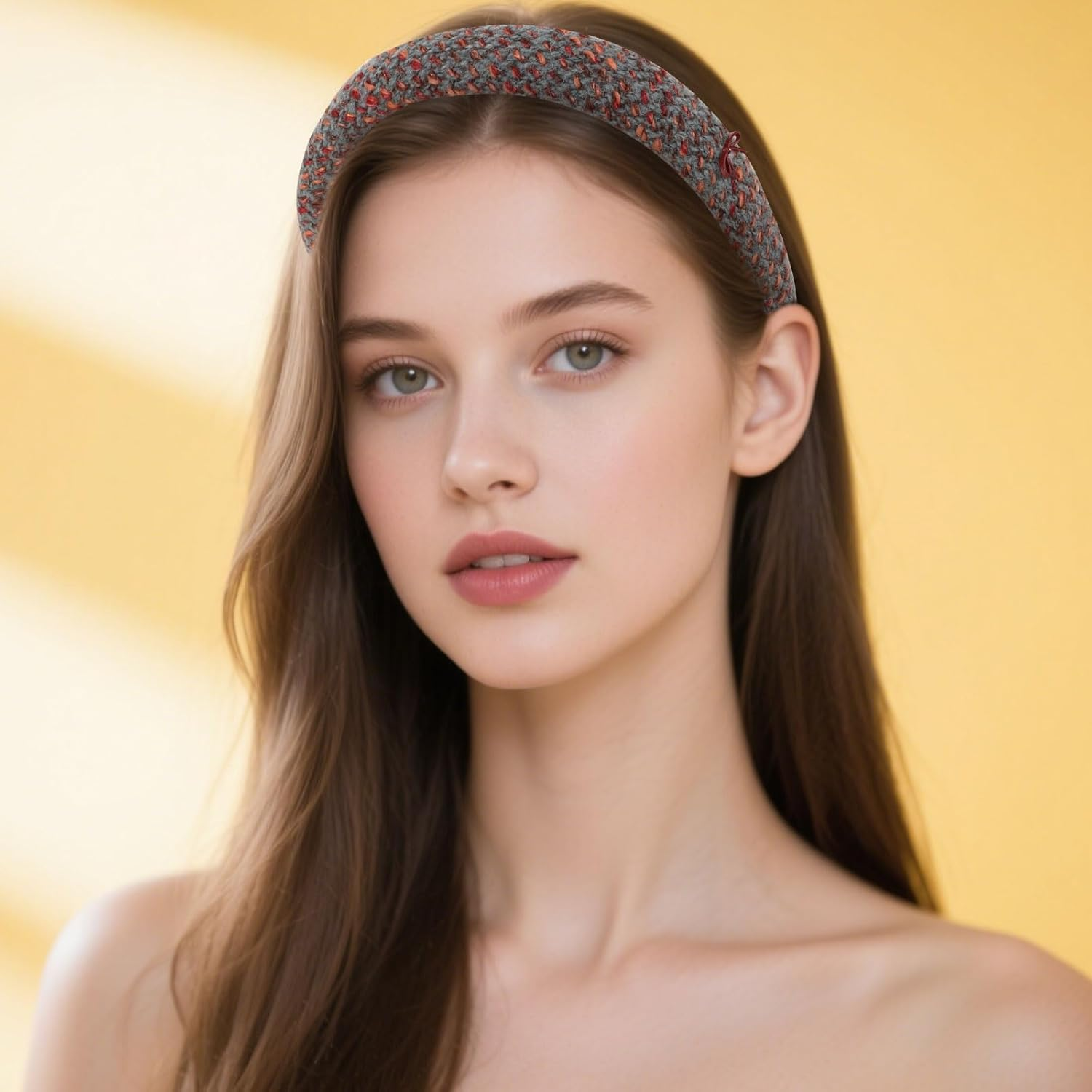 Exipsat Fabric Headband for Women Fashion Headband Hairband with Bow Soft Headbands Hair Accessories image number 4