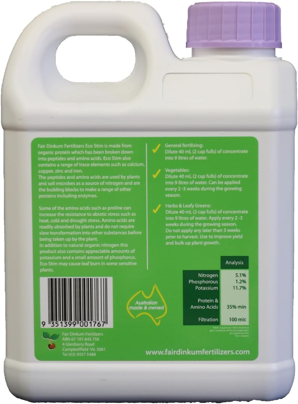 Eco Stim Liquid Fertiliser - 1 LTR Concentrate image number 1