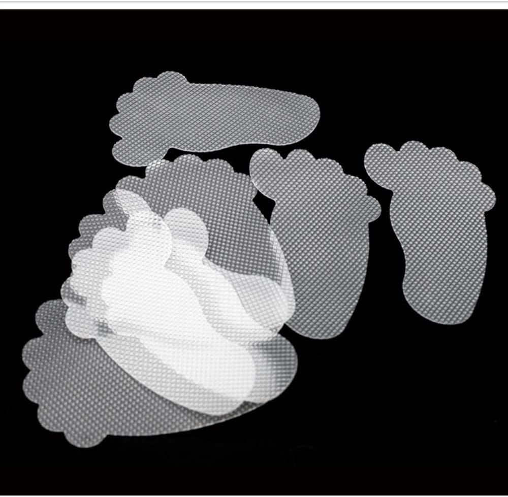 16 Piece Footprint Shape anti Slip Shower Stickers,Bath Tub Non-Slip Sticker,Safety Shower Treads Adhesive Appliques with Premium Scraper(Transparent Color) image number 1