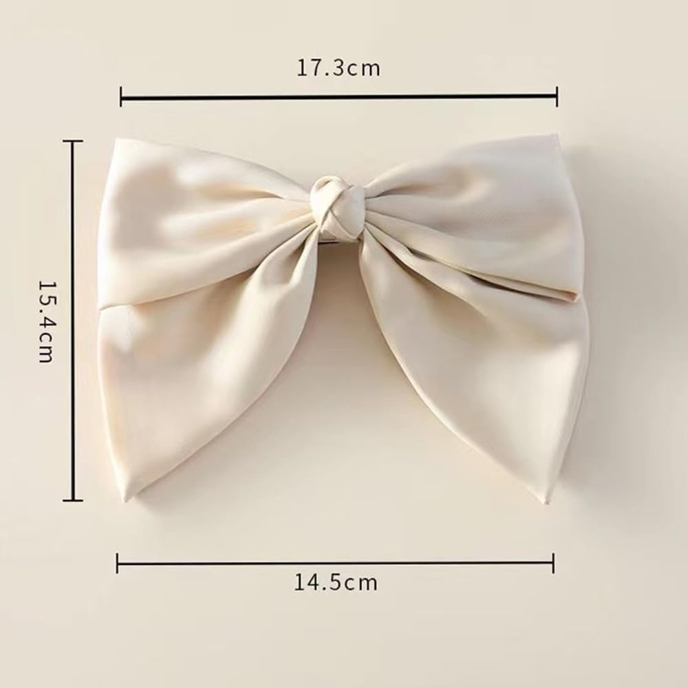 Visxcnu Pack of 2 Women'S Hair Bows Large Bow Hair Clip French Hair Clips Girls Hair Clips French Hair Clips Girls Hair Clips (Black + White) image number 4