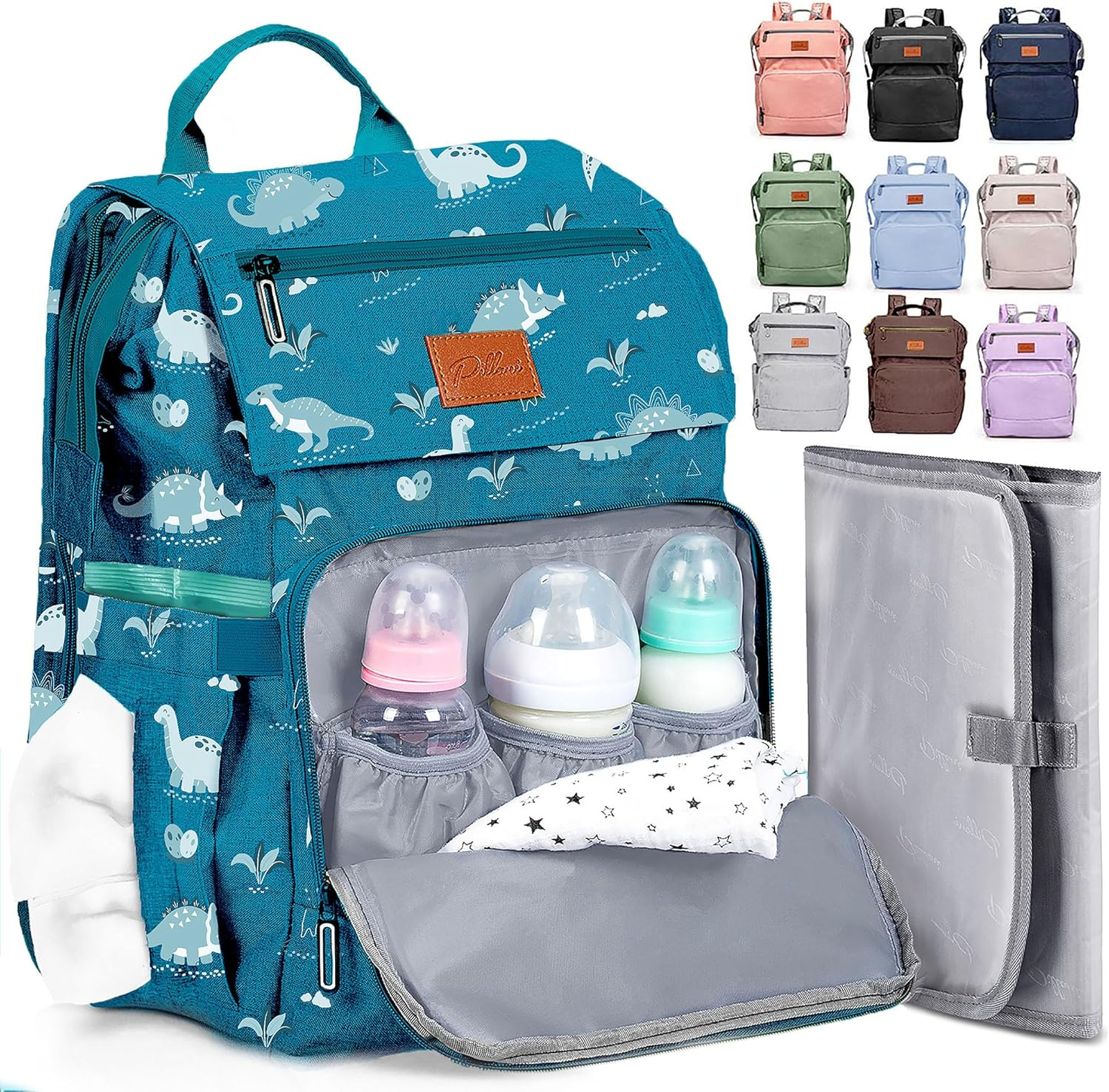 PILLANI Baby Diaper Bag Backpack - Baby Bag for Boys & Girls, Diaper Backpack Baby Registry Search, Newborn Essentials