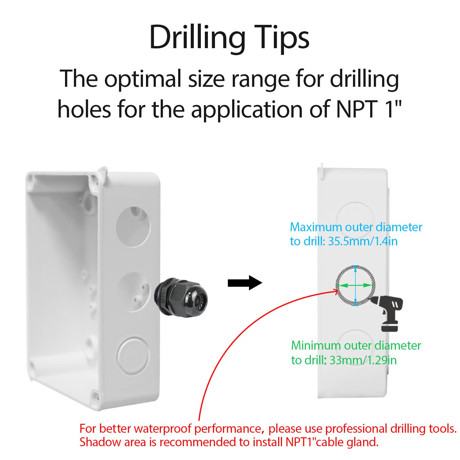 Lemotech Junction Box, Electrical Box IP65 Water Resistant Dustproof ABS Plastic Project Enclosure for Electronics White 10 X 7.9 X 3.1 Inch image number 2