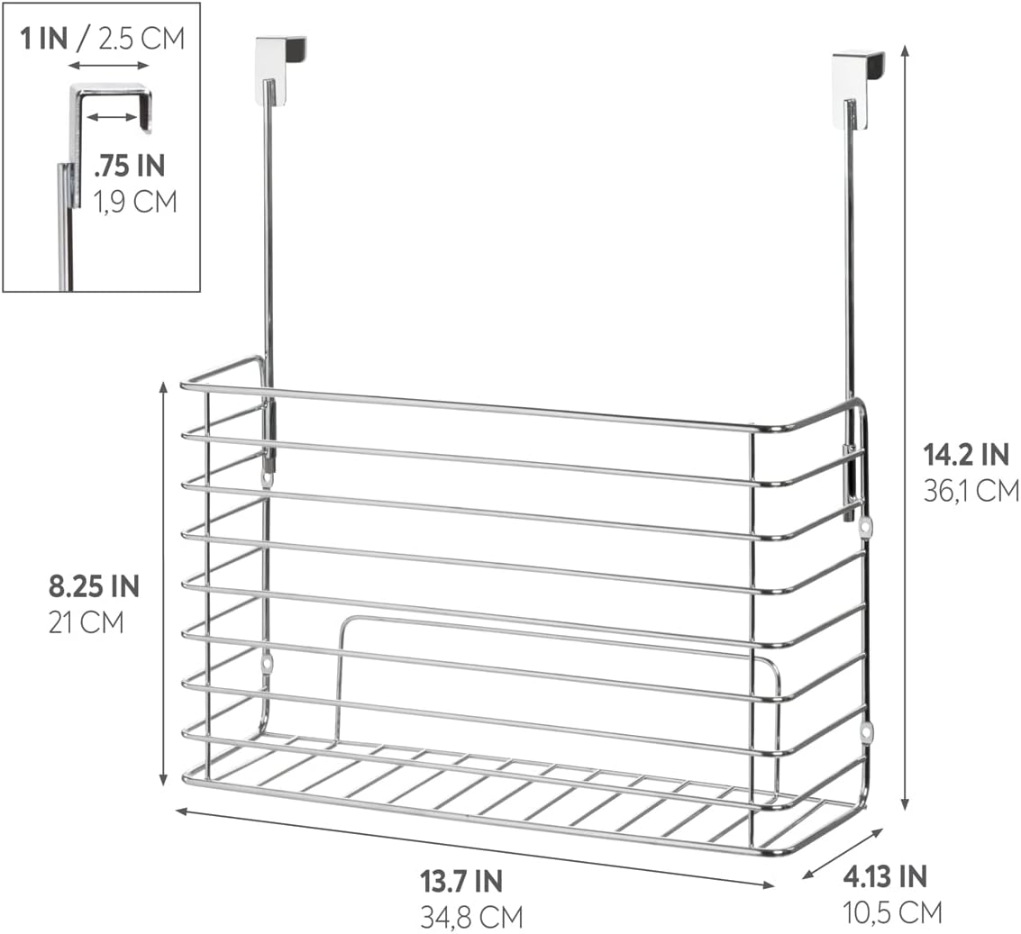 Interdesign Classico over the Cabinet Kitchen Bakeware Organizer Basket for Cutting Boards, Baking Sheets/Pans - Chrome image number 4