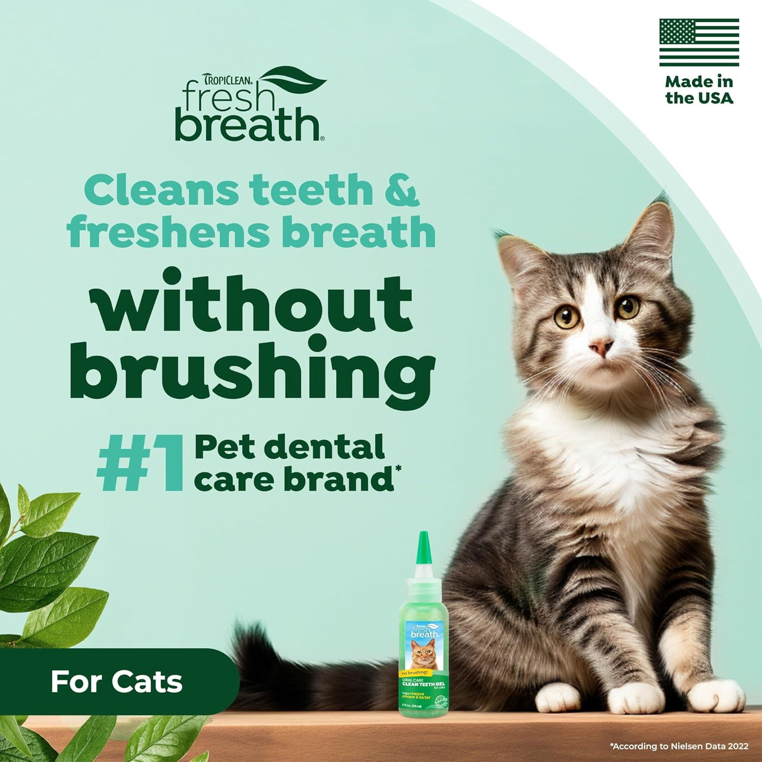 Tropiclean Fresh Breath Teeth Cleaning Oral Care Cat Gel 59Ml image number 4