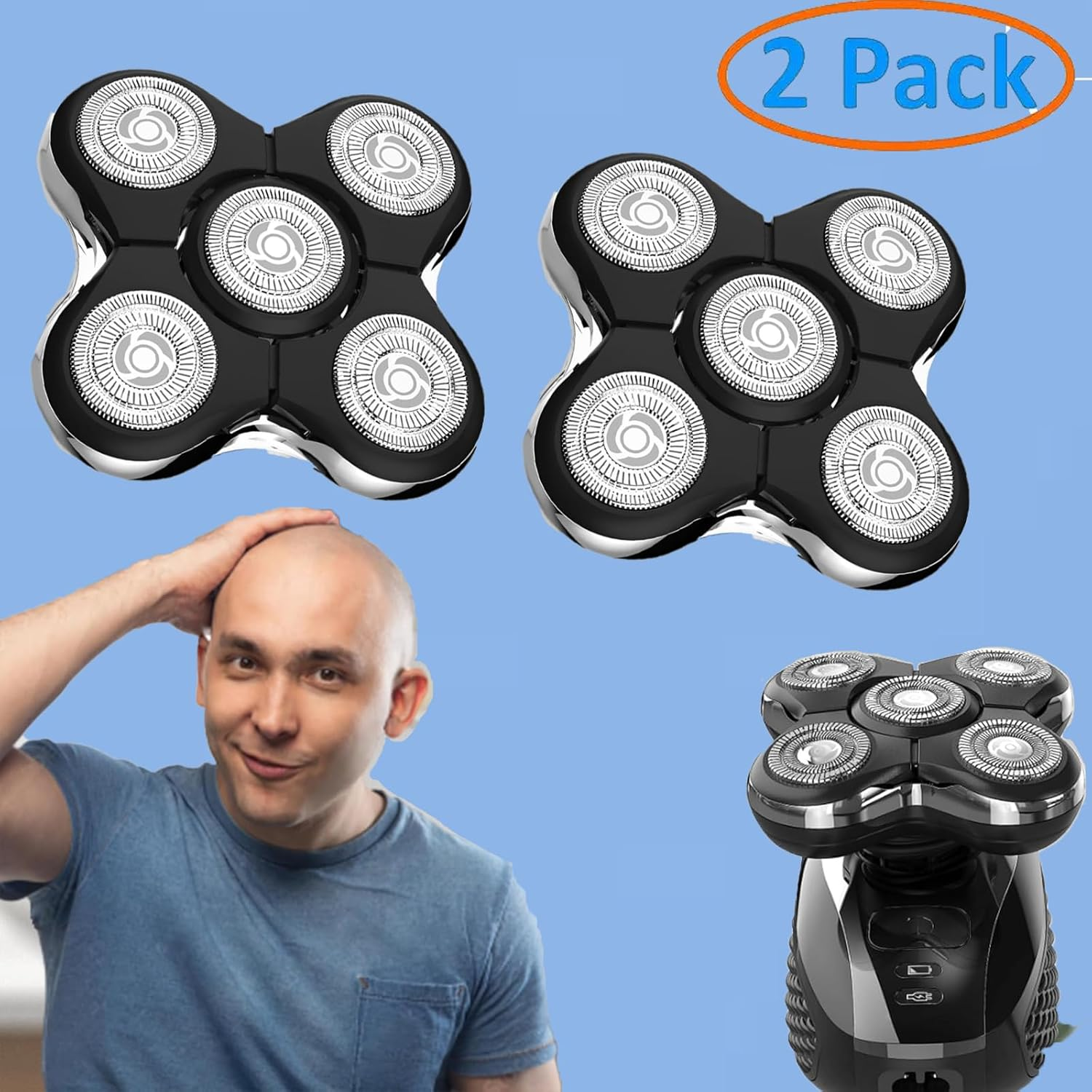 2Pack Pro Head Shaver Replacement Blades Compatible with Remington Balder Pro Head Shaver Model Xr7000,Precision Electric Shaving for Bald Men. image number 2