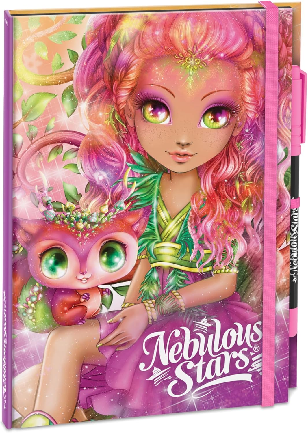 Nebulous Deluxe Black Notebook Display Set (6 Pcs.) - 112 Lined Pages, Neon Gel Pen, Multi-Coloured Notebooks for Writing, Journaling & Note-Taking, Stylish Dream Journal image number 3