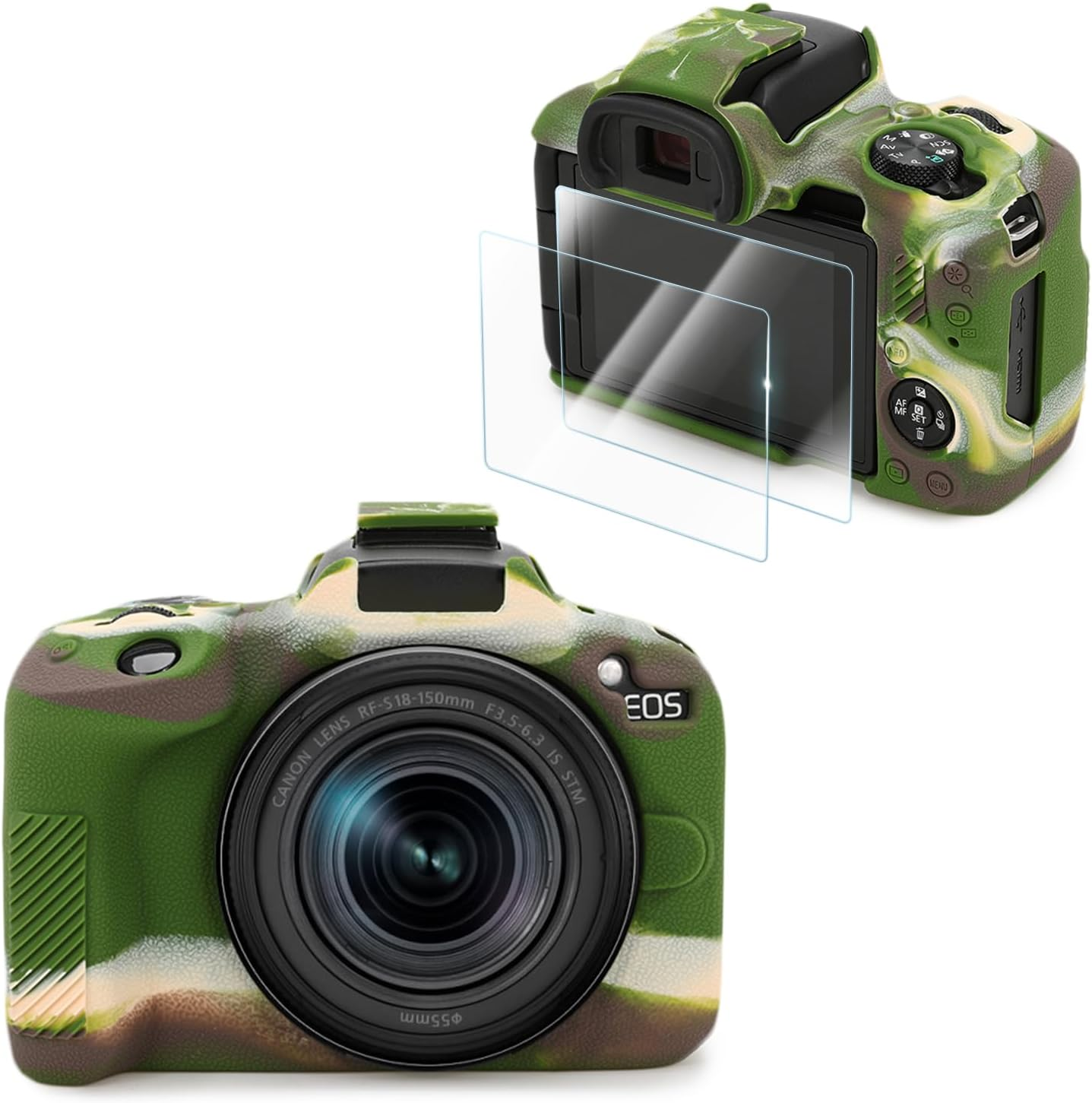 VOVMOEYA Compatible with Canon EOS R50 Camera Case Accessories Kit [With 2 LCD Tempered Films], Light Weight EOS R50 Silicone Protective Case Digital Camera Case Enhanced Grip Sensation 9H 0.25 Mm