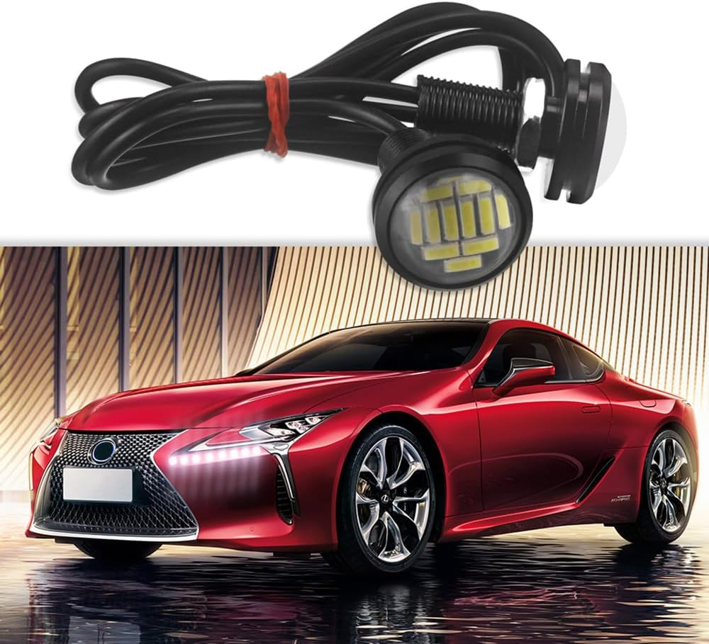 Drisentri 10Pcs 18Mm Car Eagle Eye DRL Led Daytime Running Lights LED 12V Backup Reversing Parking Signal Automobiles Lamps, White image number 4