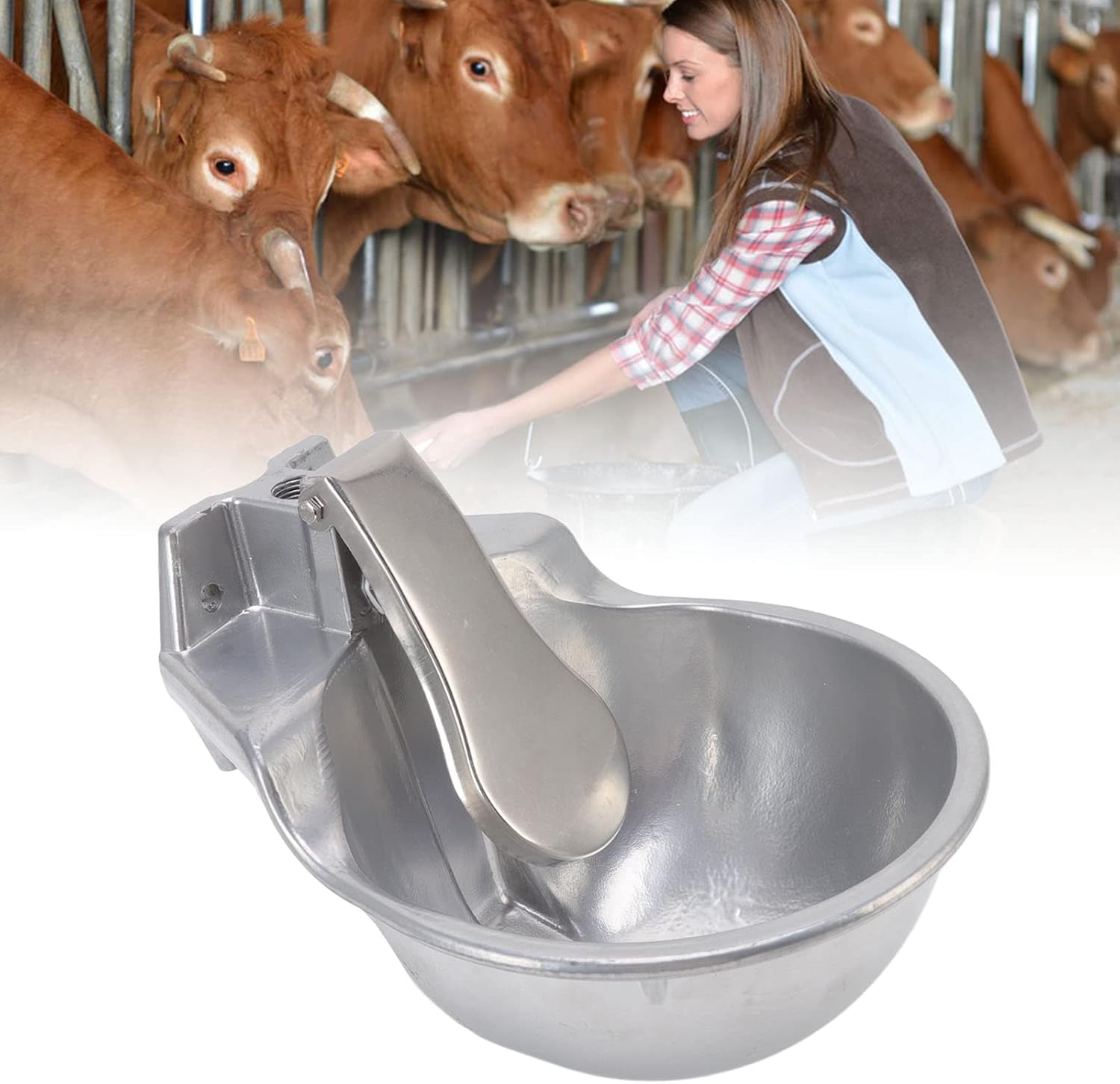 Automatic Water Bowl Dispenser for Dog Large Size Stainless Steel Feeder Self Filling Trough Automatic Livestock Drinking Bowl Aluminium Alloy Thickened Robust Drinking Sink For