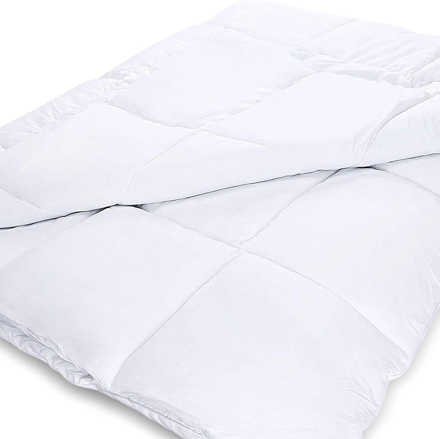 NY Threads Lightweight Queen Duvet, 200 GSM All Season Soft Comforter, Box Stitched Microfiber Quilt (White, Queen - 210X210 Cm) image number 1