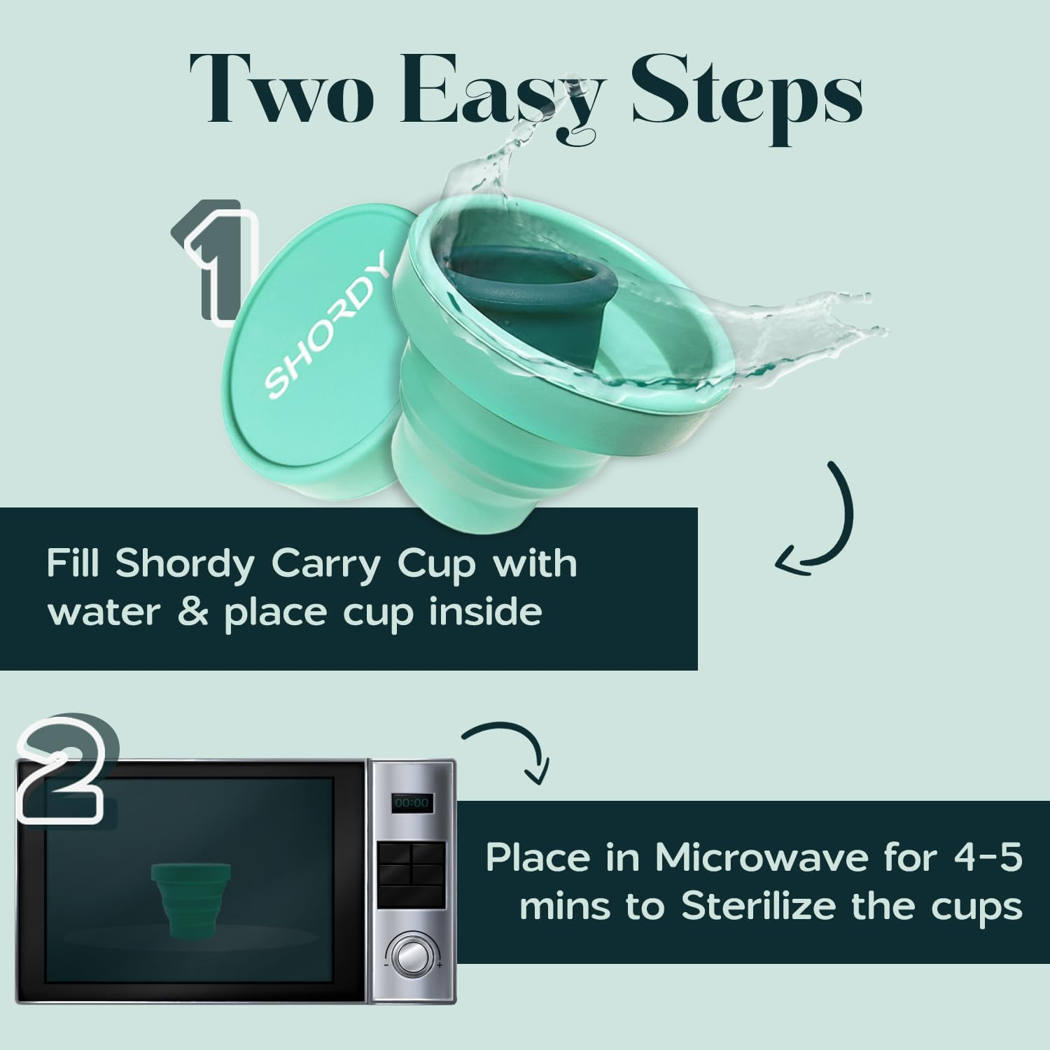 SHORDY Menstrual Case Holder for Sterilization, Collapsible Silicone Container - Boil, Sterilize & Store Your Period Cups, Microwave-Friendly & Foldable, Sustainable & Compact, Ideal for Travel image number 2
