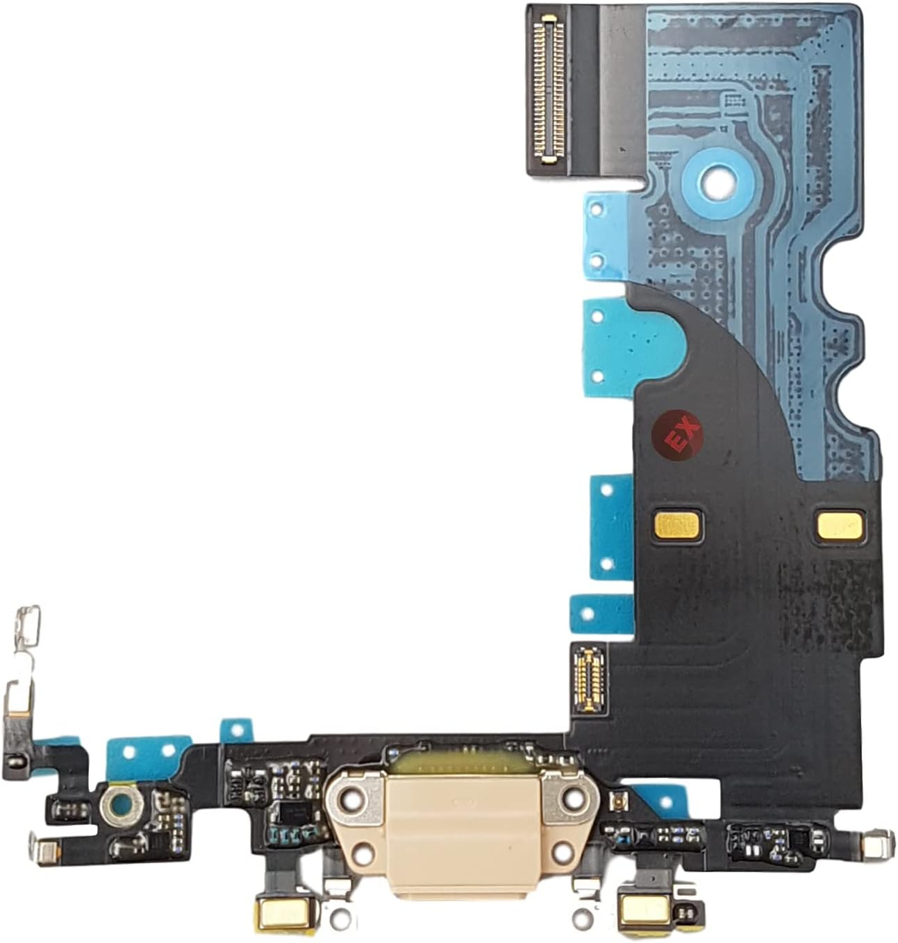 Smartex&reg; Charging Socket with Flex Cable Compatible with Iphone 6 Light Grey - Dock Connector with Integrated Microphone, Home Button, Speaker Connection