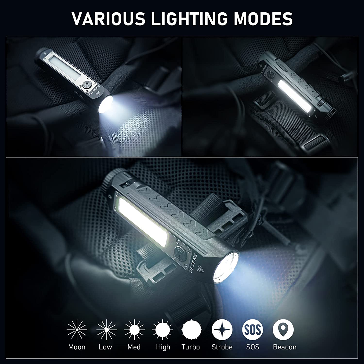 Sofirn IF23 LED Torch 4000 Lumens, Multi-Colour Powerful Rechargeable USB C Super Bright with 8 Brightness Modes for Camping Fishing Outdoor Search image number 1