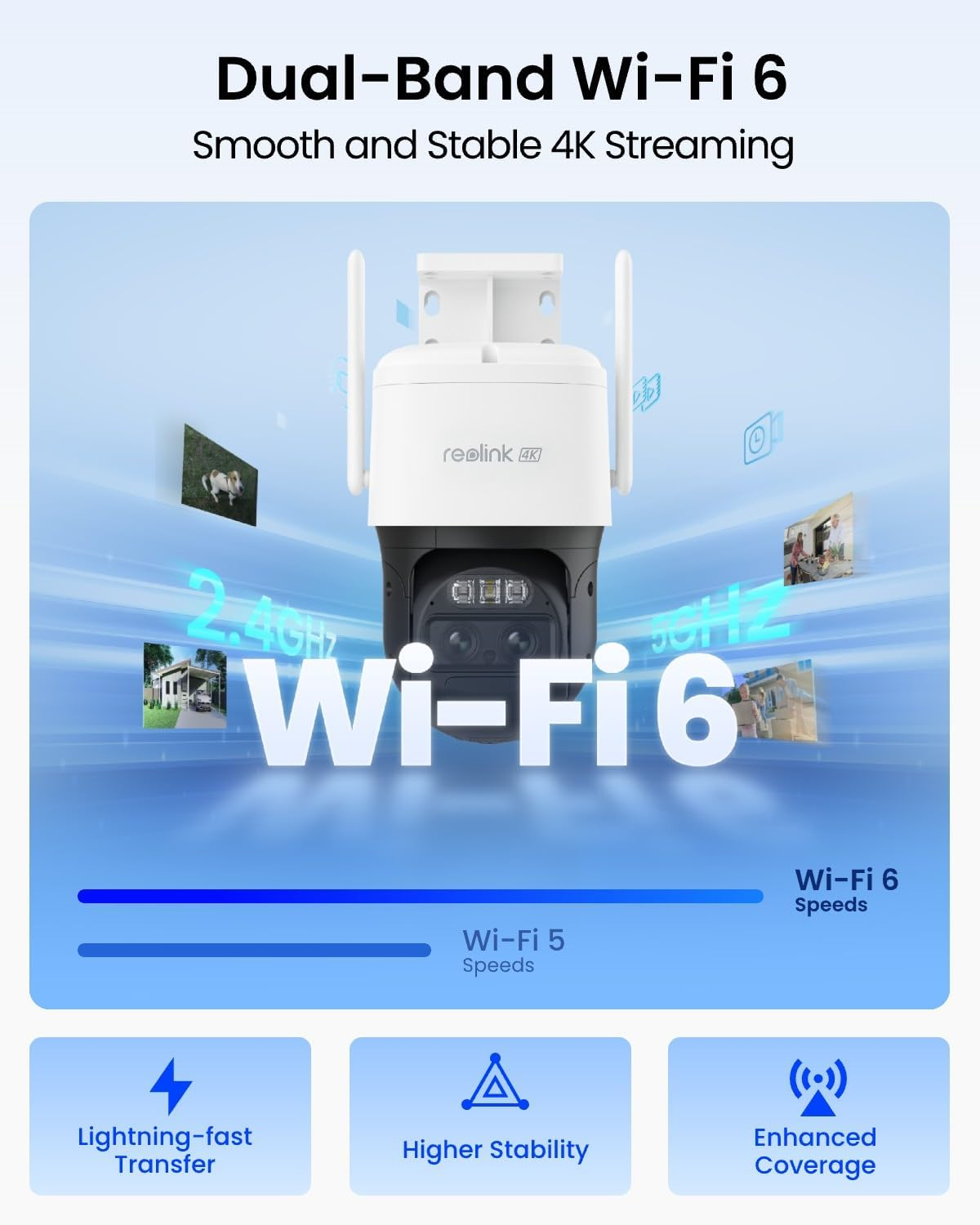 REOLINK 4K Security Cameras Wireless Outdoor, Pan Tilt, Auto Tracking, 8X Hybrid Zoom, Solar Powered with 8MP Color Night Vision, 2.4/5Ghz Wifi, Local Storage, No Monthly Fee, Trackmix+Solar Panel image number 5