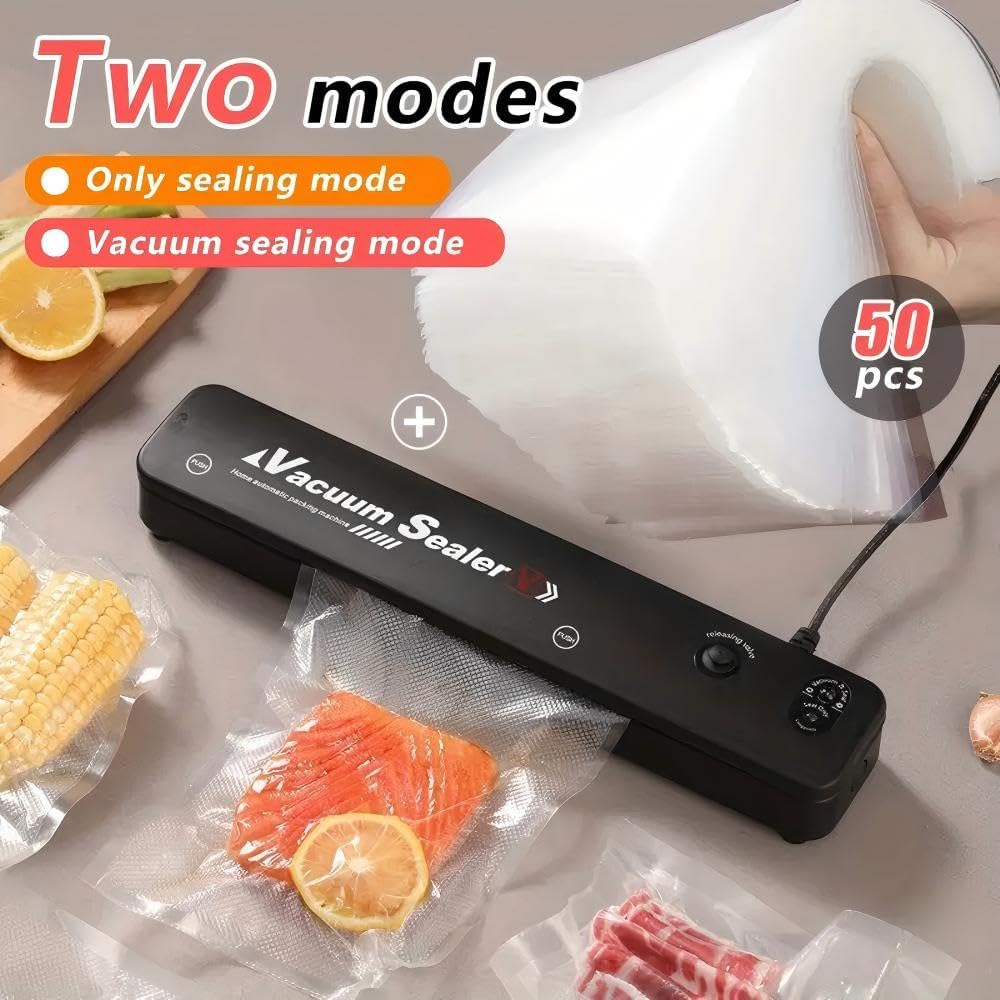 Automatic Vacuum Sealer Machine with 10 Bags - Ultra-Compact & Quiet Food Preservation System for Freshness Lovers, Perfect for Sous Vide and Meal Prep image number 2