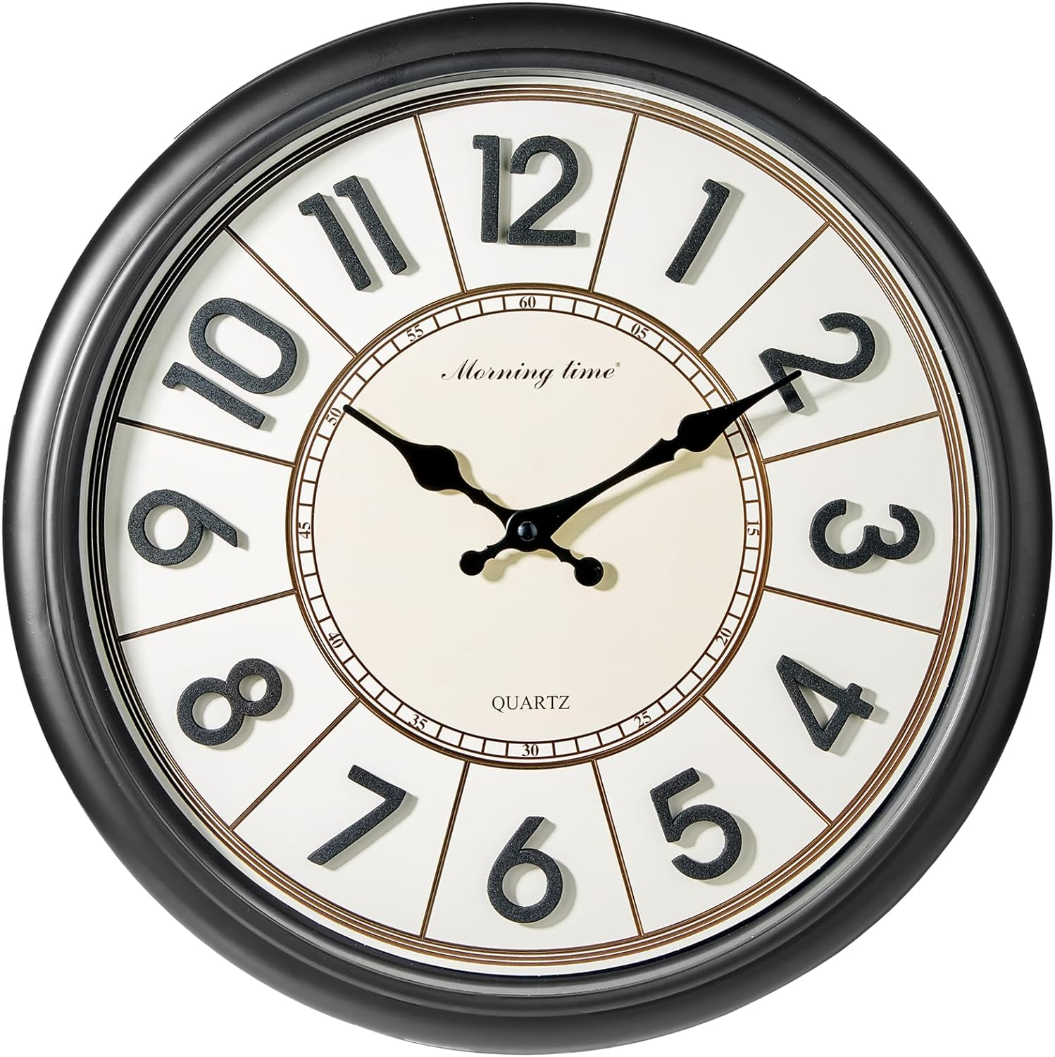 40Cm Wall Clock, round with 3D Numerals, Large Wall Clock, Battery Operated, Modern Decor for Home, Office, and Living Room image number 4