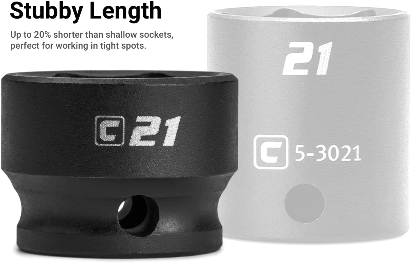 Capri Tools 27 Mm Stubby Impact Socket, 1/2 In. Drive, 6-Point, Metric image number 5