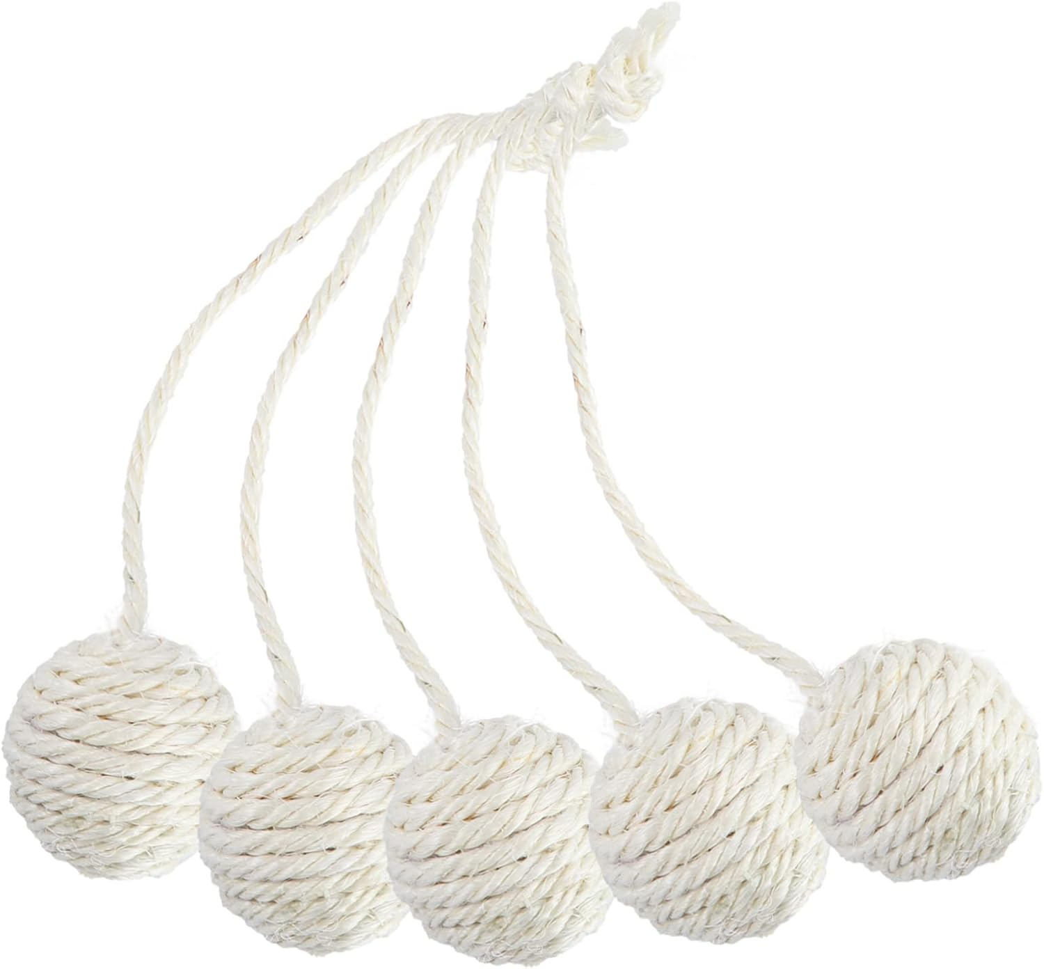 Mipcase Pack of 10 Cat Teasing Entertainment Cat Ball Hanging Toy Shelf Balls Toy Crawling Rack Toy - Sisal Exercise Biting Novelty Self Entertainment image number 4