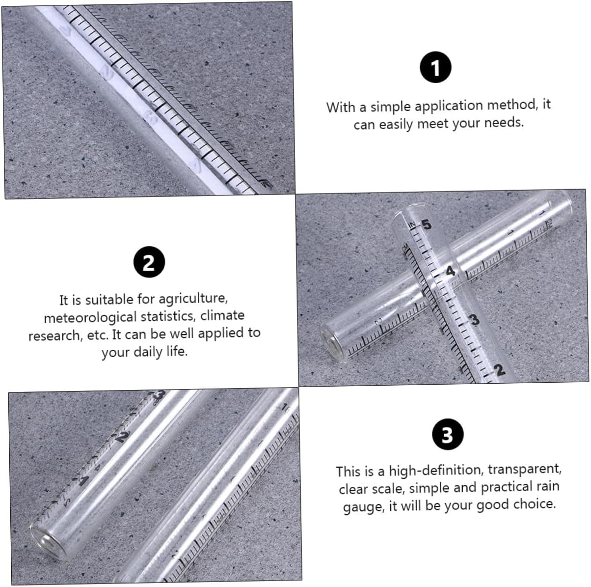 4Pcs Glass Rain Gauge Tubes Professional Outdoor Rain Measuring Cups Home Garden Tool Accurate and Measurement