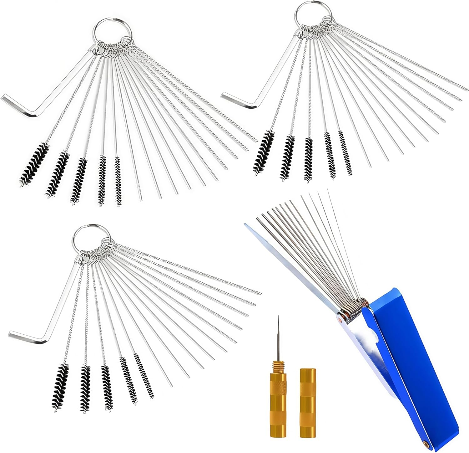 Carbon Dirt Jet Cleaner Carburetor,62 Pcs Welding Torch Tip Dirt Set Carb Jet Tool,Carb Cabon Jet Cleaner Remove Nozzle Paint Dirt Tattoo Tube,For Carbon Dirt Jet Nozzles Gas Orifice Engine Carburetor image number 2