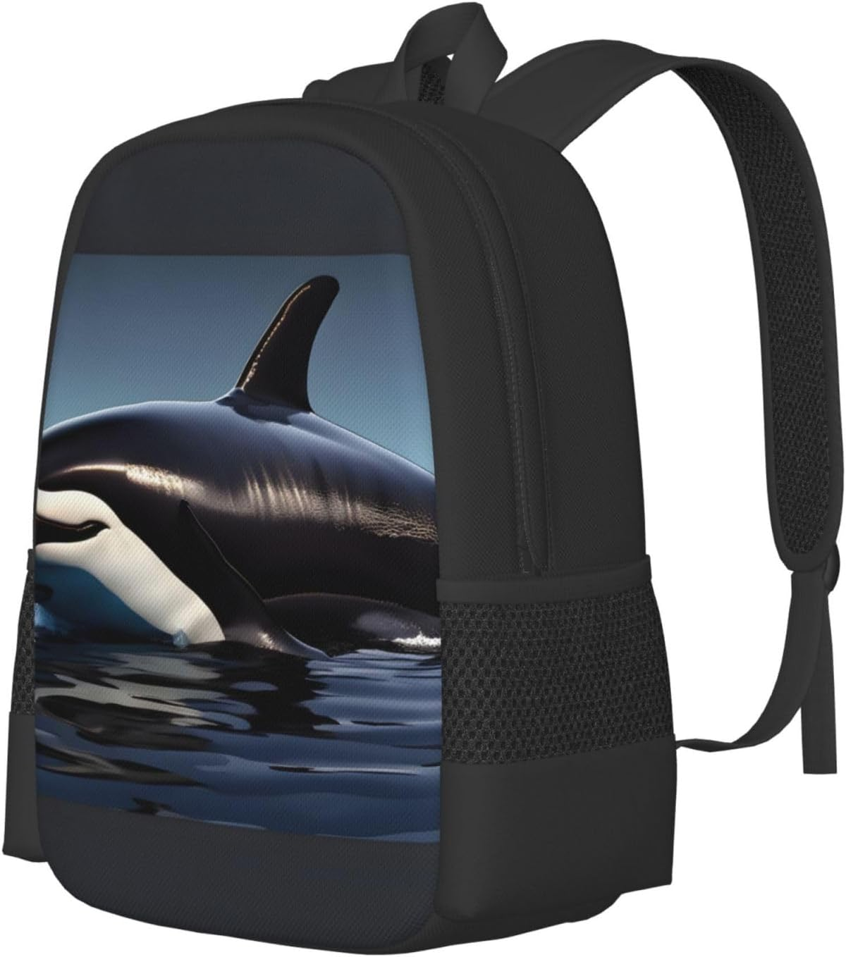 DRTGEDS Orca Killer Whale Print Canvas Backpack for Men Women,Casual Rucksack Backpack, Laptop College Hiking Travel Bag image number 5