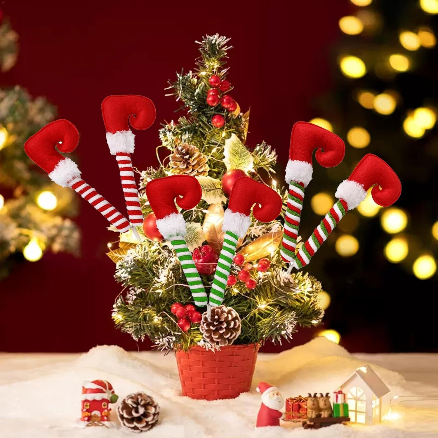 Christmas Elves Legs Tree Ornaments | Stuffed Legs Christmas Ornaments - Christmas Holiday Indoor Outdoor Decor for Hotel, Cafe, Mall image number 2