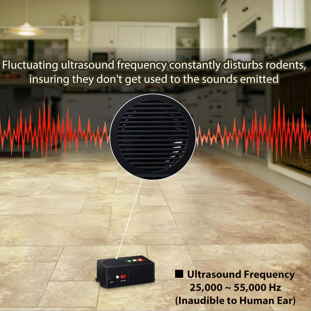 Ultrasonic Rodent Repellent for Car Engine - Battery Powered under Hood Animal Repeller with Flashing Strobe Light, Keeps Rats and Mice Away from Vehicle, Automobile, Truck, Garage, Attic, Pack of 2 image number 1