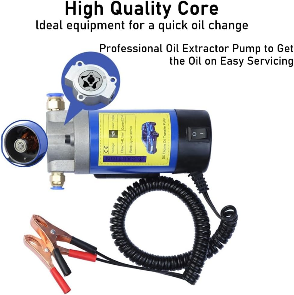 Electric Oil Extractor Pump 12V for Transfer Fluid Engine Vacuum with Hose Car Oil Quick Changer for Boat, Car, Motorcycle image number 6