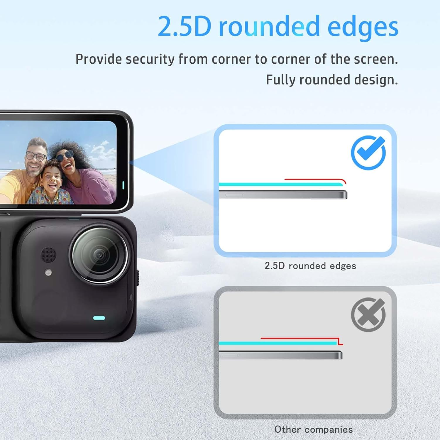 NOUKAJU Screen Protector for Insta360 GO Ultra, HD Tempered Glass,9H Hardness,Scratch,Anti-Fingerprin,Lens Protector for Insta360 GO Ultra Camera[2+2Pack] image number 2