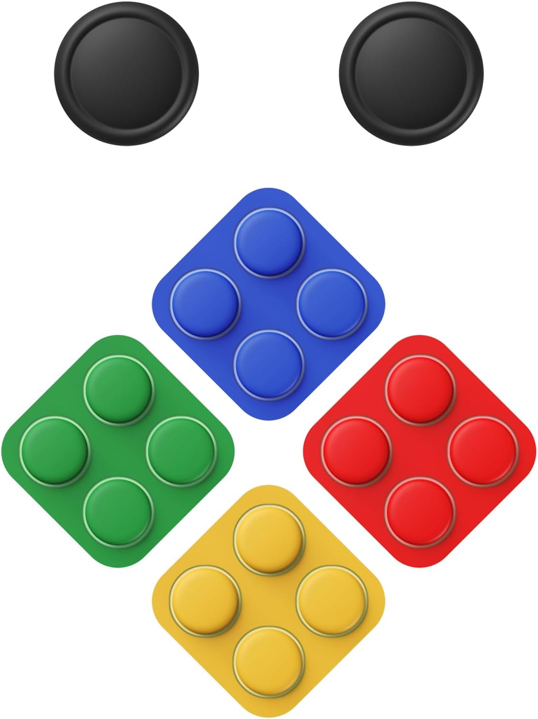 Playvital Silicone Button Covers and Thumb Grip Set for Nintendo Switch 2, 4 Pcs Colorful ABXY Directional Button Caps & 2 Joystick Caps for Joycon 2 - Black