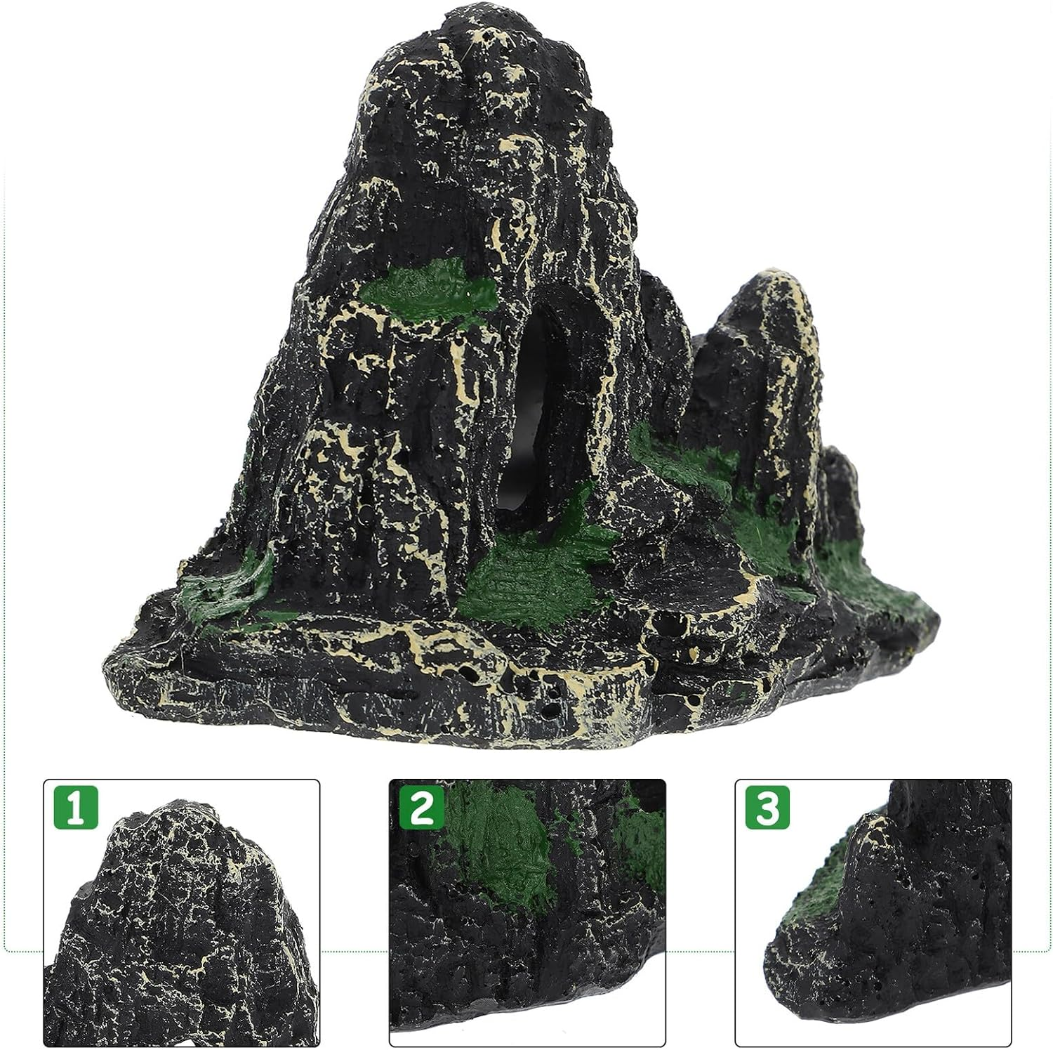 Bestonzon Artificial Hill Statue Resin Aquarium Decor Fish Tank Supply Landscape Ornament for Freshwater and Saltwater Aquatic Pets image number 3