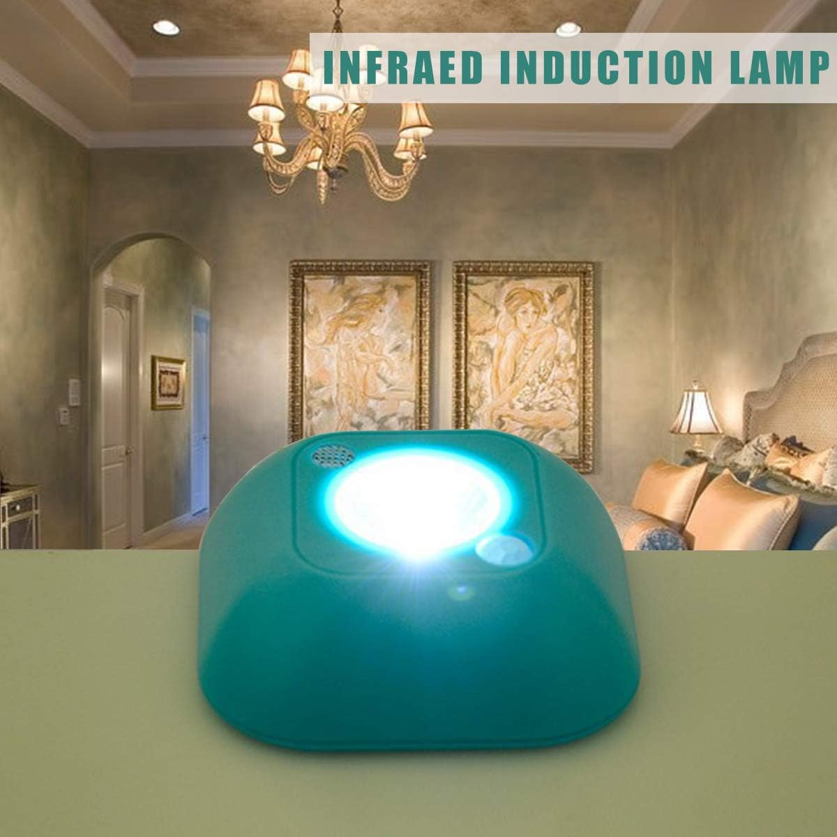MODOAO Mini Wireless Battery Operated Motion Activated Sensor Wall LED Night Light Emergency Lamp (White) image number 2