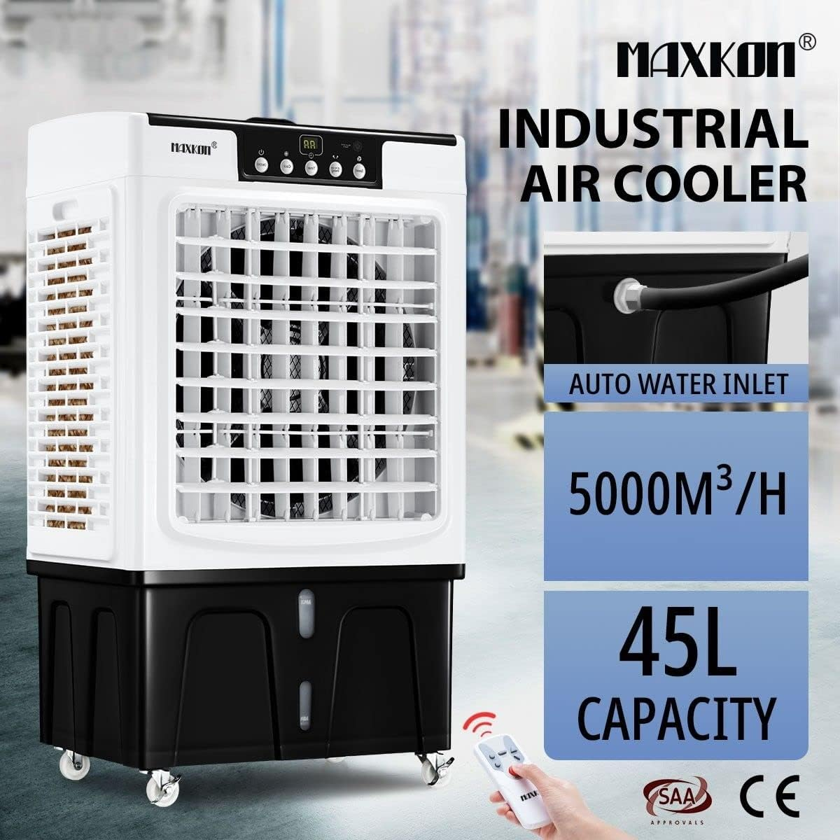 Maxkon 45L Industrial Evaporative Air Cooler Portable Air Conditioner Fan Humidifier image number 2