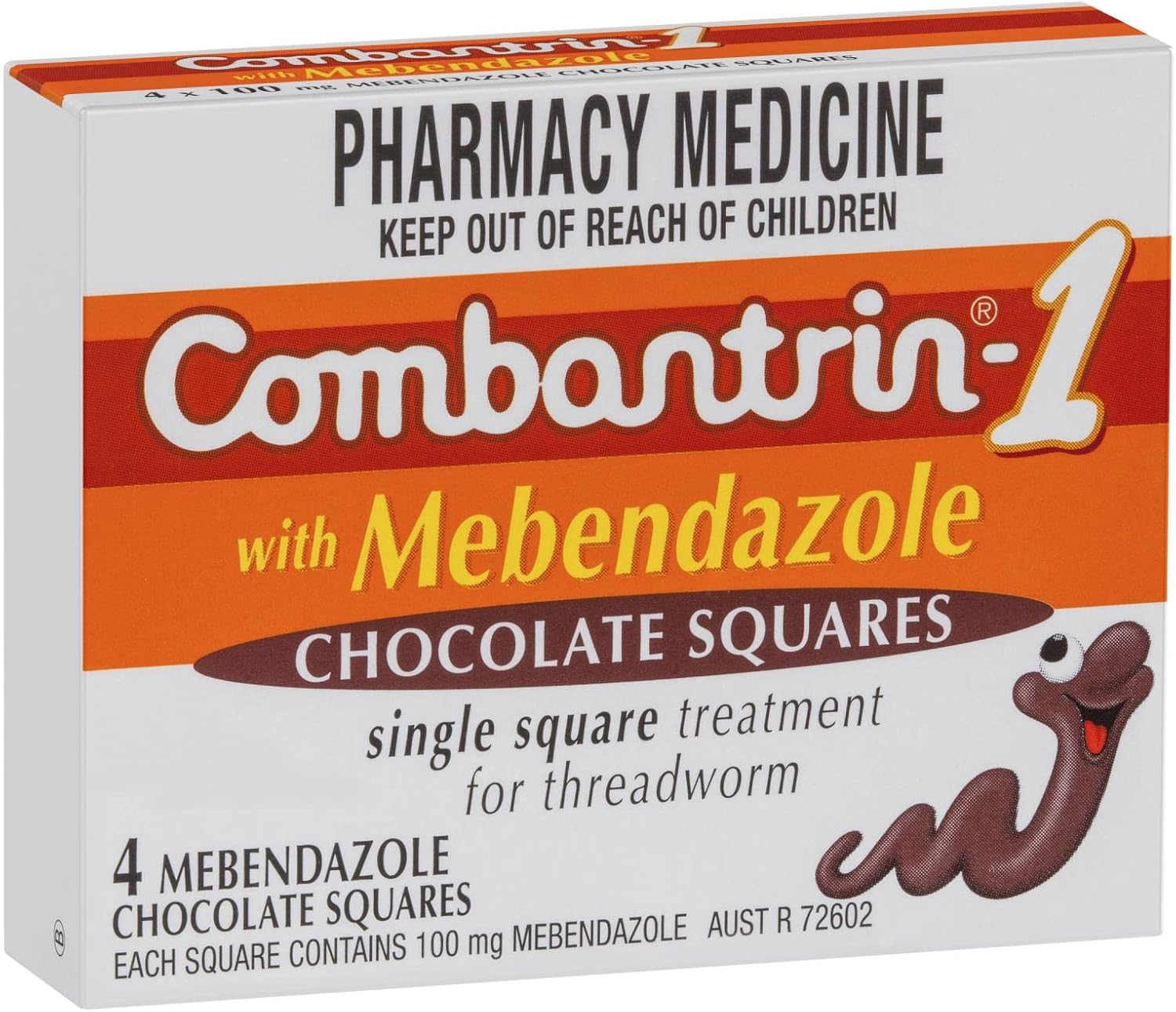 Combantrin Chocolate Squares, 4 Count, Pack of 4