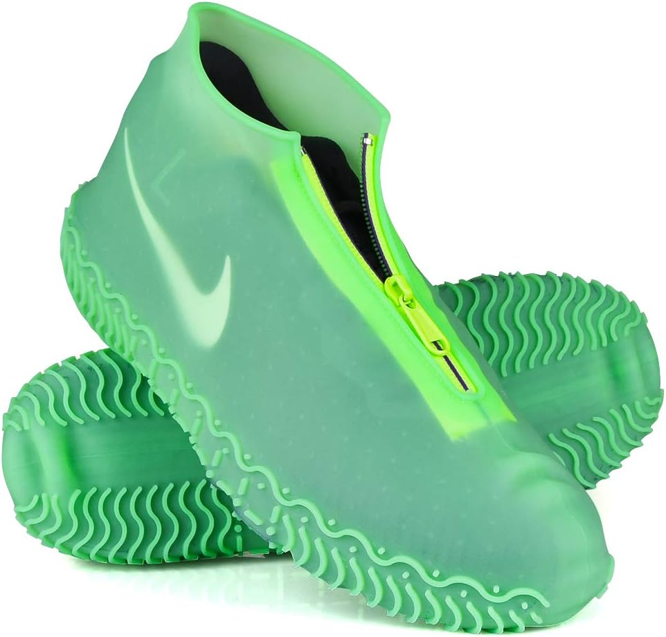 Silicone Waterproof Shoe Covers, Upgrade Reusable Overshoes with Zipper, Resistant Rain Boots Non-Slip Washable Protection for Women, Men (XL (Women 10-13.5, Men 11.5-14), White)