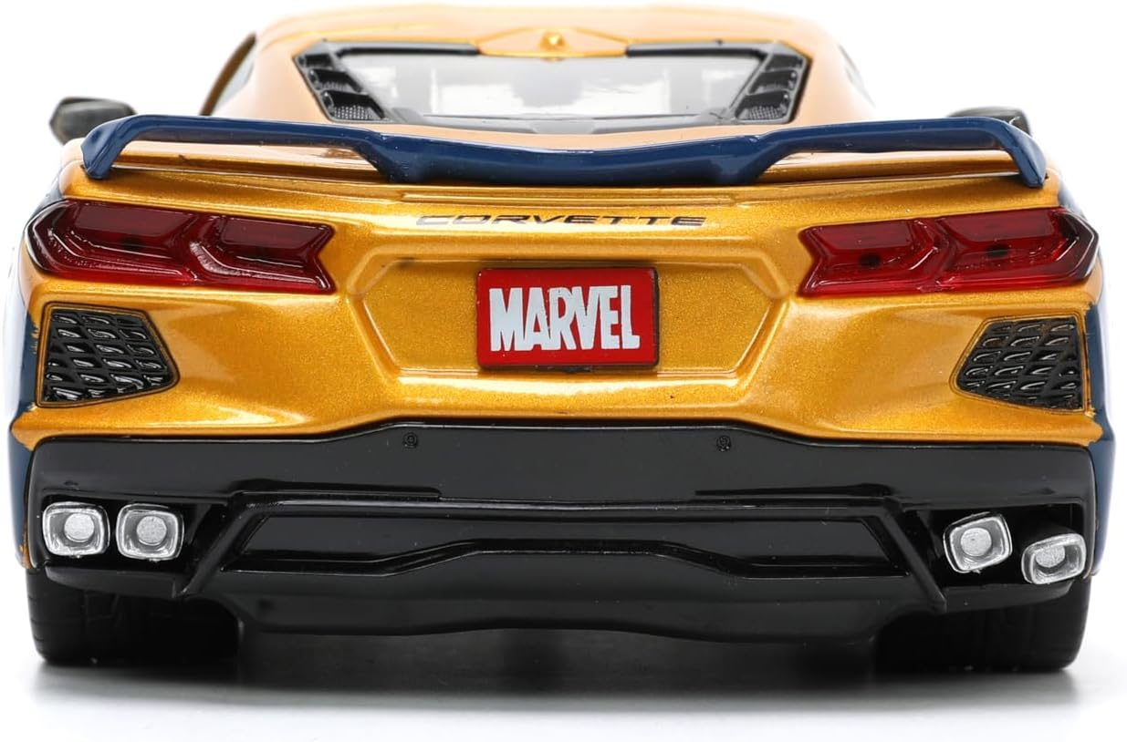 Jada Toys 2020 Chevy Corvette 1:24 Scale Diecast Vehicle with Marvel Wolverine X-Men Figure image number 2