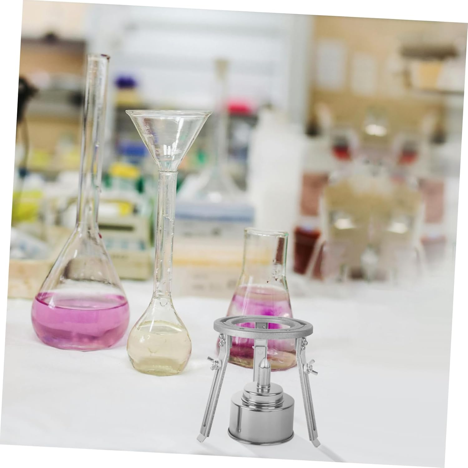 Adjustable Laboratory Tripod Holder Liftable Experimental Stand for Chemistry Heating Aluminum Alloy Construction for Classroom Science Experiments image number 4