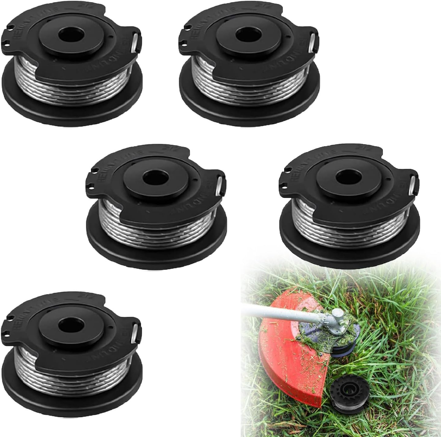 5Pcs Replacement Trimmer Spool Compatible with Hyper Tough,Weed Eater String Spool Line Compatible with Hyper Tough 20V Max Weed Wacker String Trimmer HT-19-401-003-06 & HT-19-401-003-07 image number 5
