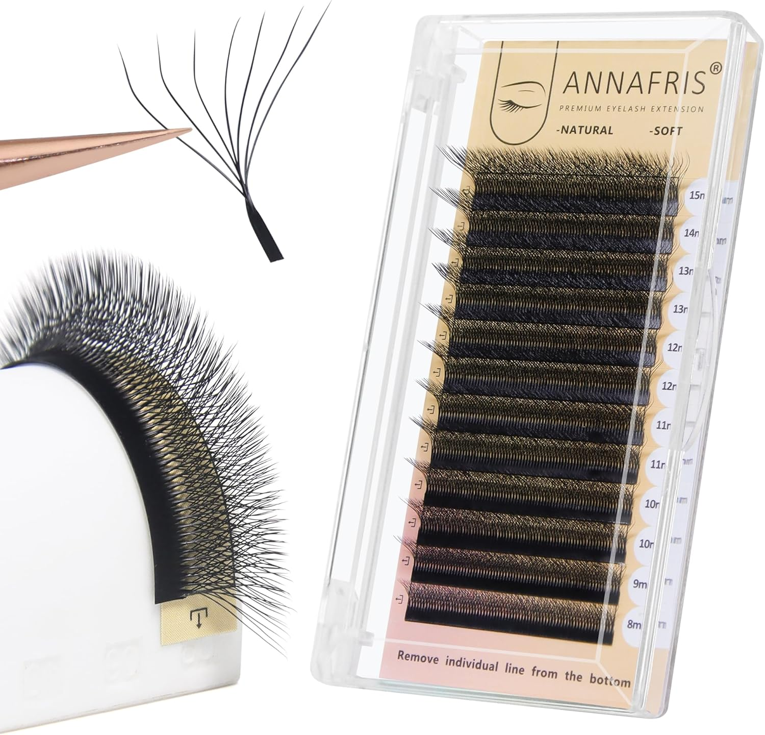 7D Premade Fan W Shape Eyelash Extensions 0.07 D Curl 8-15Mm Mix Volume Self Fanning False Lashes Makeup Supplies Professional Use Lash Extension(0.07 D, 8-15Mm Mix) - 4D-0.07 C 9-13Mm Mix image number 7