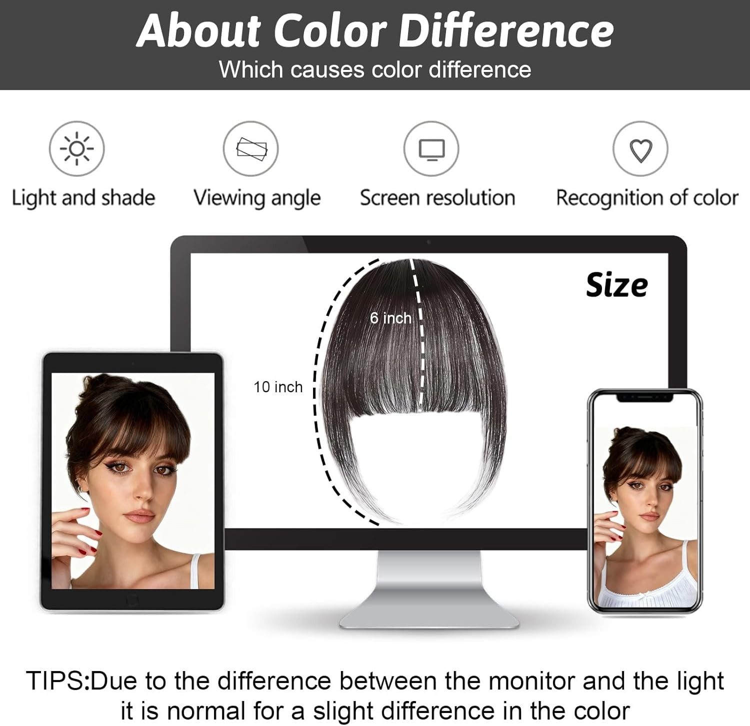 Tzylomirx Clip in Bangs Human Hair, Natural Looking Fringe Hair Toppers for Women, Clip-Hair Dim Bangs Hairpieces Clip on Fake Bangs Hair Extensions for Daily Use & Thin Hair