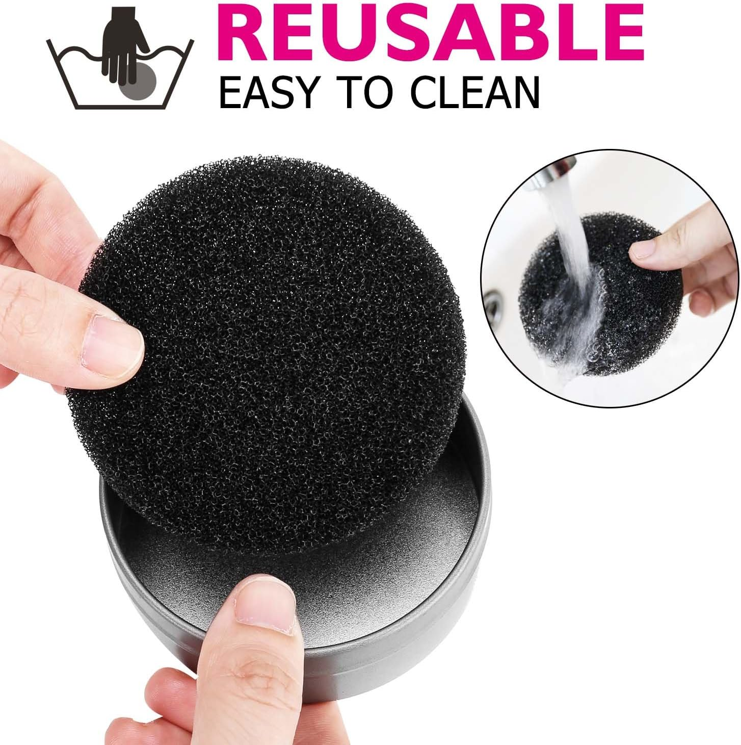 Luxspire Makeup Brush Cleaner Quick Wash Sponge Remover Color from Brush Makeup Cleaner Tool Switch Eye Shadow Color Dry Clean Box image number 6