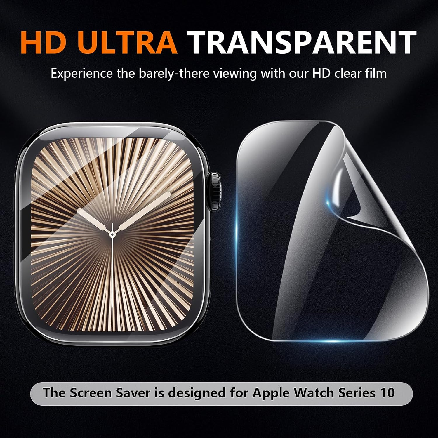 Suoman 5-Pack Screen Protector for Apple Watch Series 11/10 46Mm, Anti-Scratch HD Self-Healing Flexible Full Coverage TPU No Bubble Film for Iwatch 46Mm image number 3