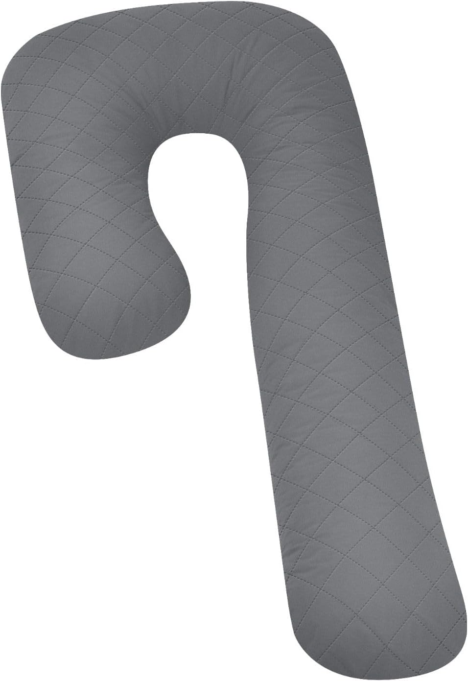 Luxdream Pregnancy Body Pillow Shredded Memory Foam Long Bed Sleeping Full Head Neck Leg Belly Support Cushion Maternity Women Side Sleepers J Shape 130X50Cm Grey