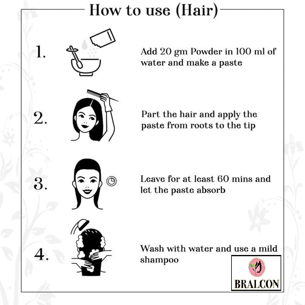 BRALCON Organic Amla, Brahmi Leaf, Hibiscus Flower Powder-300G(100G X 3 Pack) |Brahmi Leaves Powder, Amla Powder, Hibiscus Powder for Hair Cleanser & Hair Growth|Hair Care & Face Pack Powder