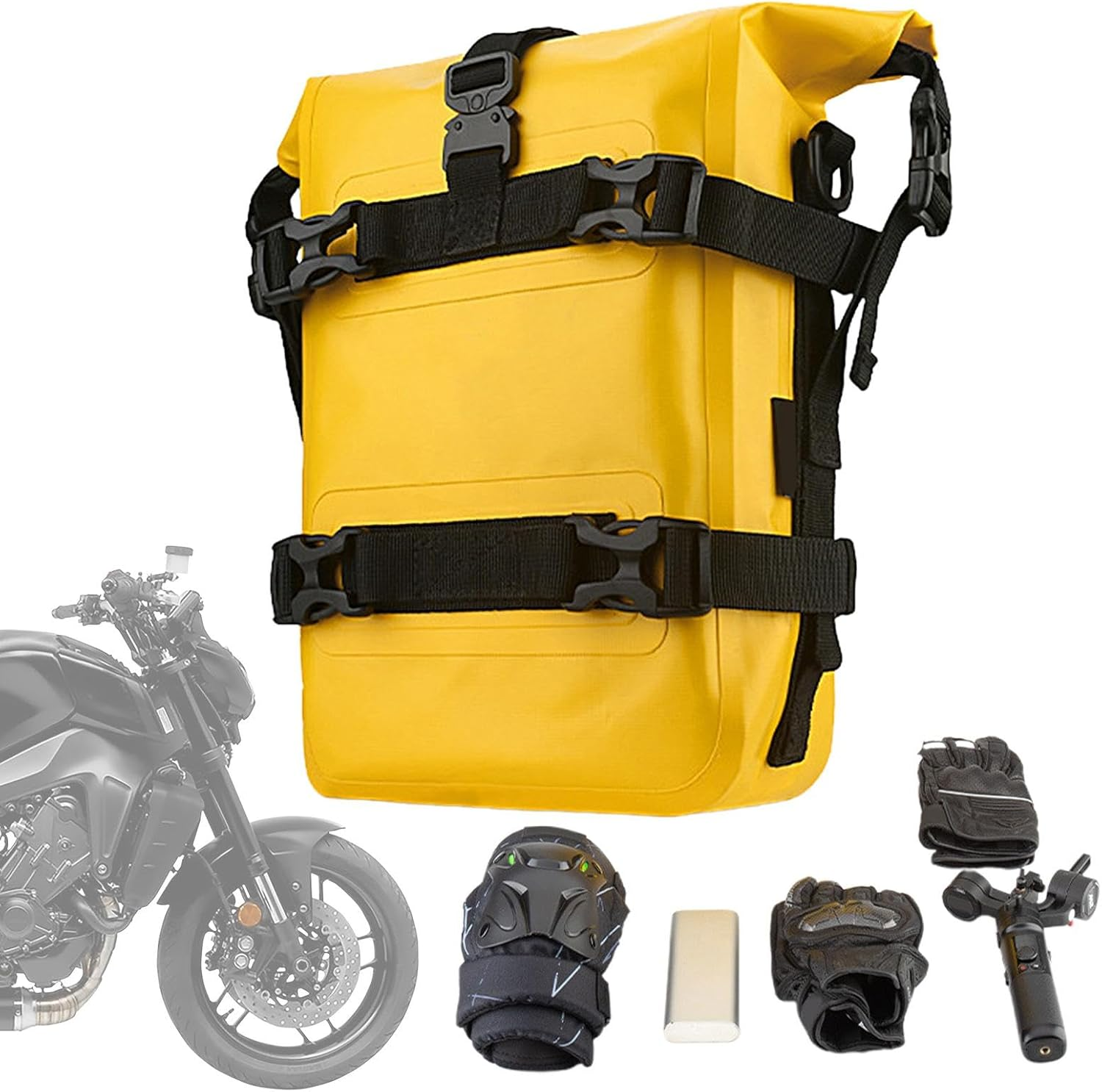 Bar Bag Motorcycle, Motorbike Crash Bar Frame Bag, Waterproof Bar Bag, Motorbike Panniers Crash Bar Frame Bag, Waterproof Motor Side Bags for Sunglasses, Gloves, and Gear