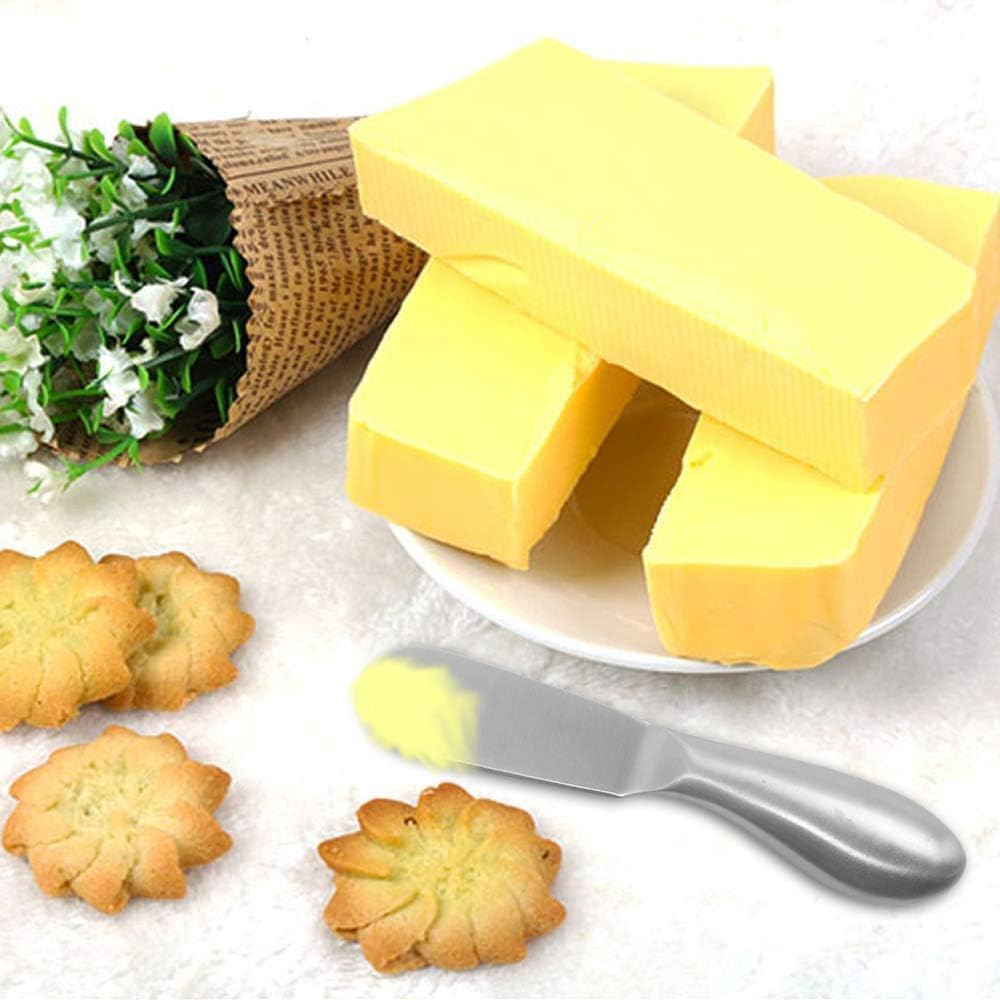 Linwnil Spreader Knife Set,4-Piece Cheese and Butter Spreader Knives,Mini Serving Tongs,Stainless Steel Multipurpose Butter Knives image number 2