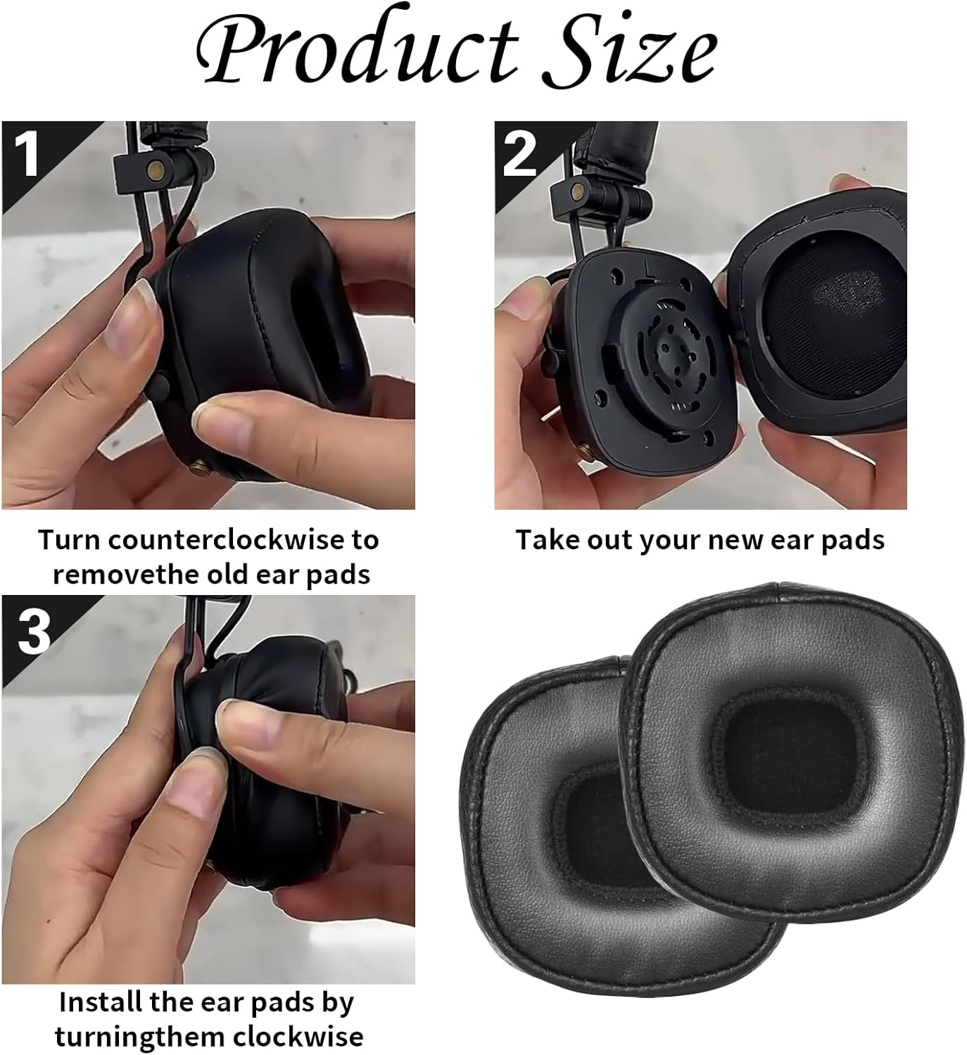Replacement Ear Pads for Marshall Major III 3 Wired/Wireless Bluetooth On-Ear Headphones - Black image number 1